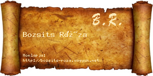 Bozsits Róza névjegykártya