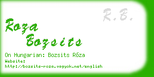 roza bozsits business card
